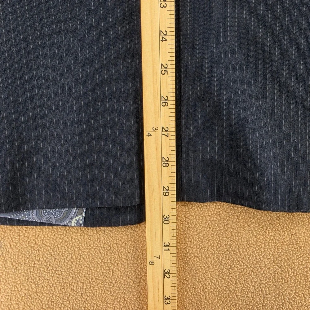 Joseph Abboud JOE Mens Navy Blue Pinstripe Custom Made Paisley Lined Blazer 42R